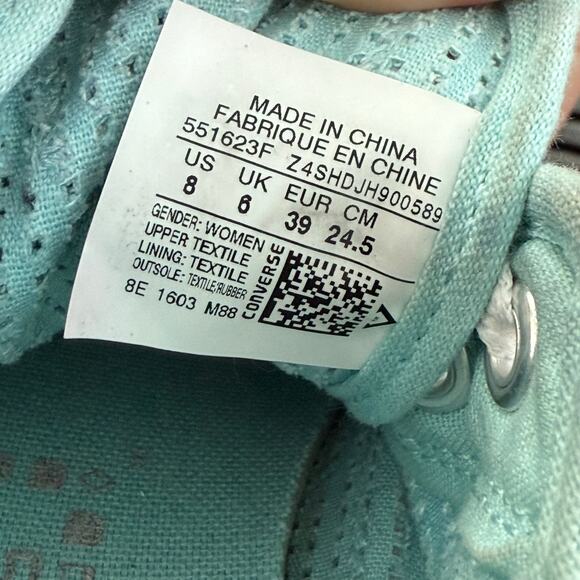 Converse All Star Lo Chuck Taylor Ox Motel Blue Perforated Womens Size 8 551623F - Picture 10 of 10